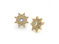 18kt yellow gold Star stud with .28 cts moonstone and .28 cts diamonds. Available in white, yellow, or rose gold.
